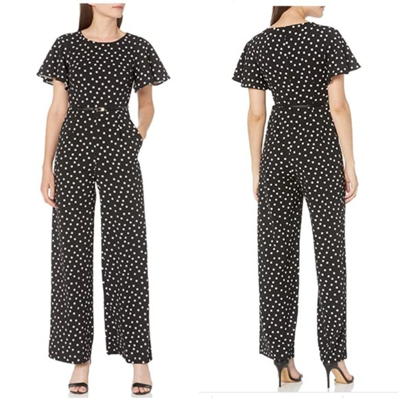 Calvin Klein Pants - Calvin Klein Flutter Sleeved Belted Jumpsuit